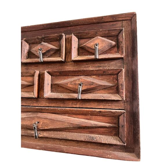 Antique 6 Drawer Wood Apothecary Watchmaker Chest Jewelry  Antique 6 Drawer Wood Apothecary Watchmaker Chest Jewelry Cabinet VTG